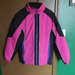 Vintage Northpoint Pink, Purple, and Black Winter Ski Jacket - XL